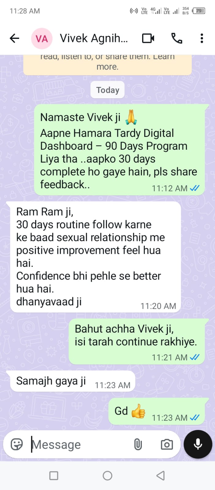 WhatsApp chat review screenshot 2